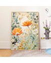 北歐風清新 花卉 晶瓷面掛畫 裝飾掛畫連鋁畫框 70X90CM DF